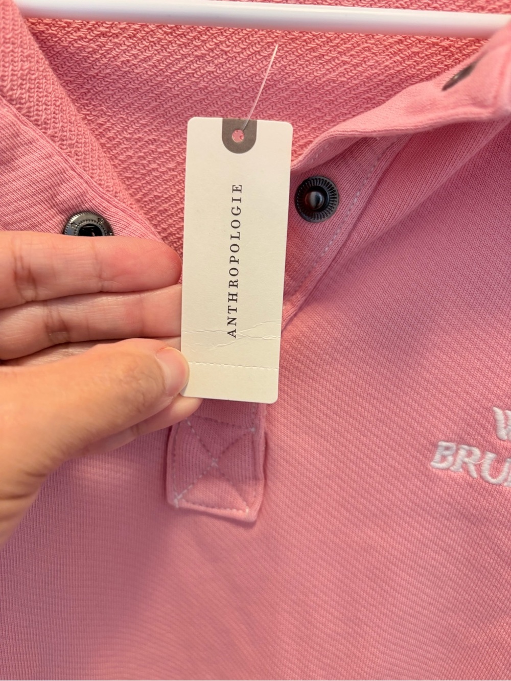 Pilcro Weekend Brunch Club Henley Cropped Sweatshirt from Anthropologie NWT M - Picture 2 of 7